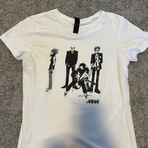 Gildan White Graphic Tee with Black Design